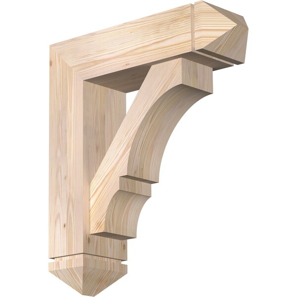 Ekena Millwork Balboa Arts and Crafts Smooth Bracket w/ Offset Brace, Douglas Fir, 7 1/2"W x 26"D x 30"H BKT0806X26X30BOA03SDF - main